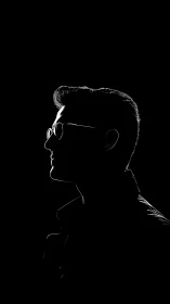 High-contrast male profile silhouette defined by rim lighting