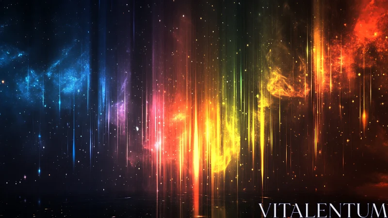 Spectral nebula lightfall with vertical cosmic gradients.