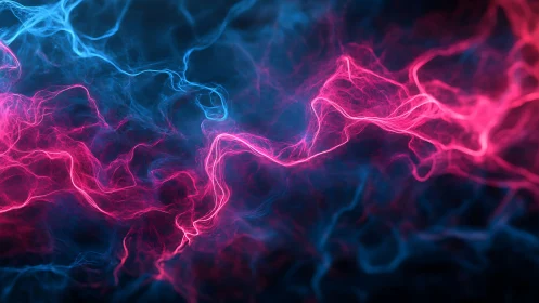 Electric neon energy waves in blue and pink motion.