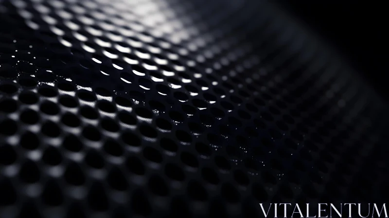 Close-up of Perforated Metal Surface with Dramatic Lighting.