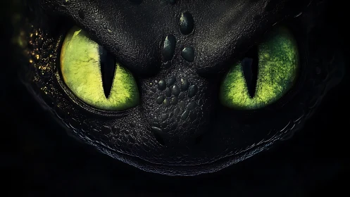 Macro dragon visage renders luminous reptilian gaze in detail