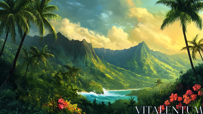 Emerald Valley: Paradise Cove Where Mountains Embrace Turquoise Dreams.