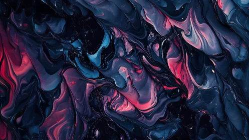 Chromatic fluid abstraction explores neon magenta and cyan flows