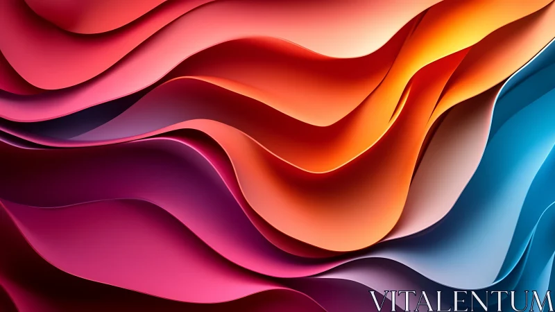 Layered abstract color waves in red orange blue gradients.