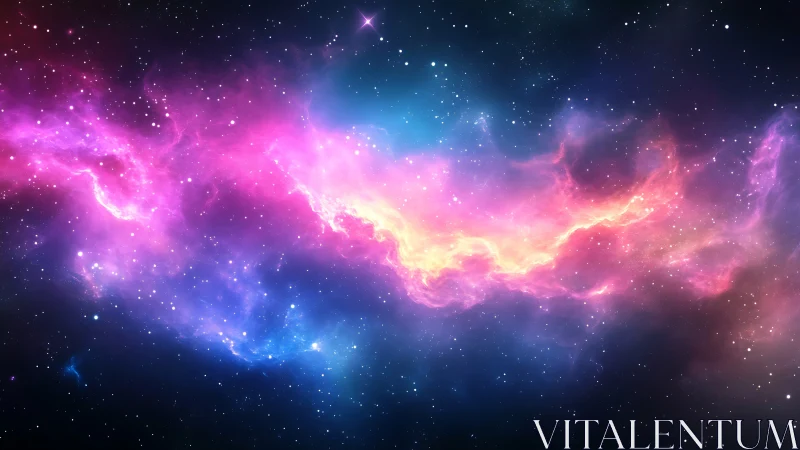 Nebula river of neon stardust curling across midnight space.