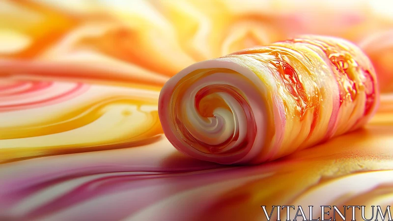 Sunny swirl of candy cream rolls across dreamy colors