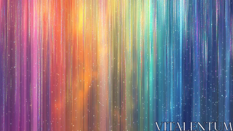 Vertical multicolor light streaks form a continuous gradient