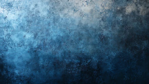 Textured cobalt gradient wall with atmospheric patina effect.
