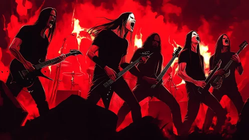 Fiery metal band shaking the stage with raw, loud energy.