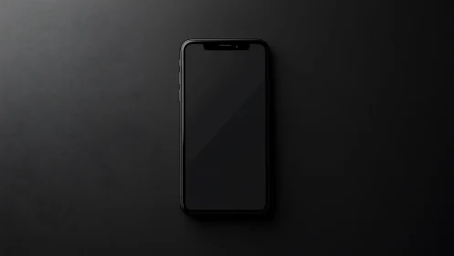 Sleek Smartphone Against Dark Minimalist Background.