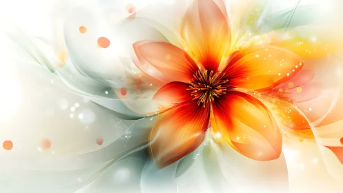 Abstracted Flower with Spectral Light Effects.