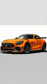 Bold orange sports coupe radiates sleek racing energy