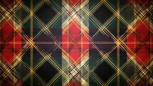 High-contrast red tartan fabric pattern with diagonal overcheck