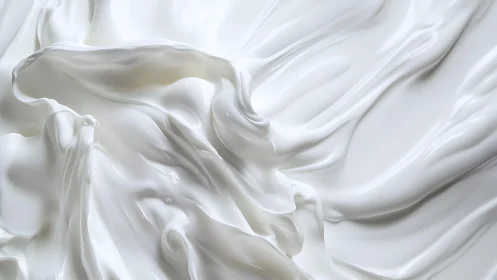Smooth White Cream Texture Close-Up in Abstract Artistic Style.