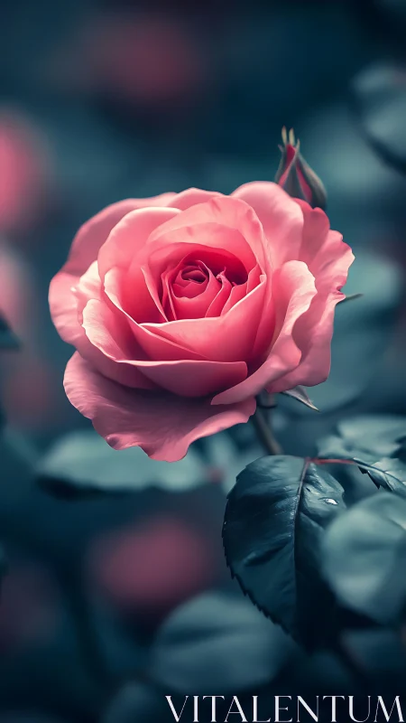 Pink Rose in Quiet Bloom.