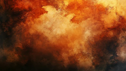 Fiery Abstract Explosion. Warm Turbulent Energy.