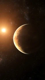 Lonely exoplanet glows in warm starlight against deep space