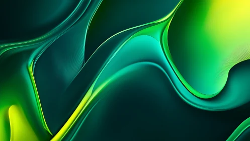 Liquid neon rivers fold emerald light into quiet motion