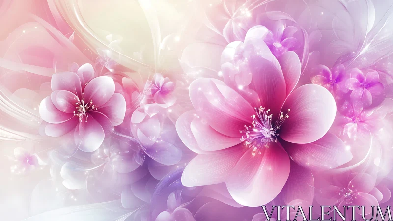 Luminous Pink Floral Composition with Ethereal Gradient Rendering.