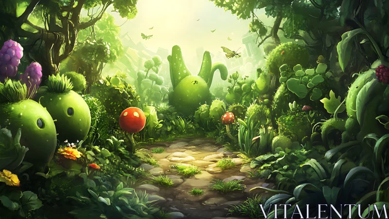 Sentient Garden Spirits Guard Their Whimsical Phosphorescent Domain