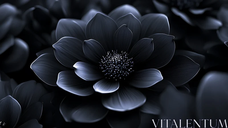 Elegant Black Flower Blooms with Luminous Details