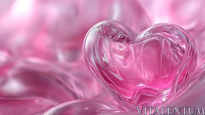 Crystalline Heart Glowing in Pink Luminescence.