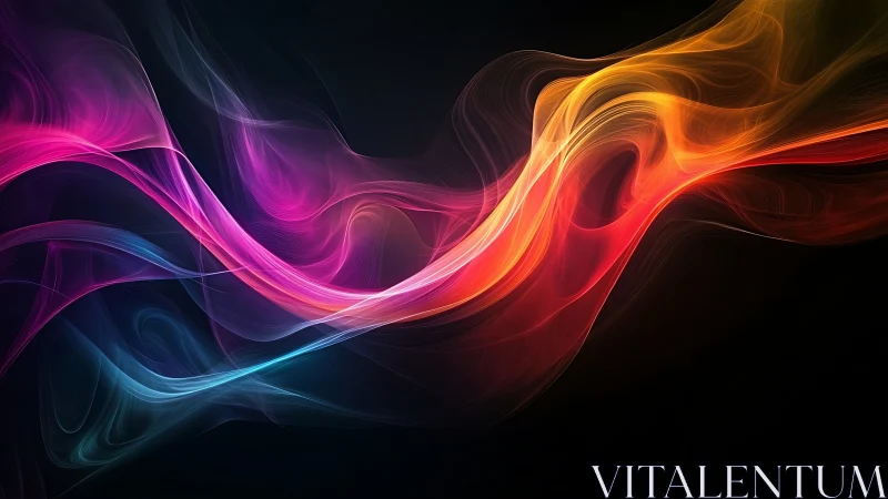 Colorful light waves flowing across a cozy dark canvas.