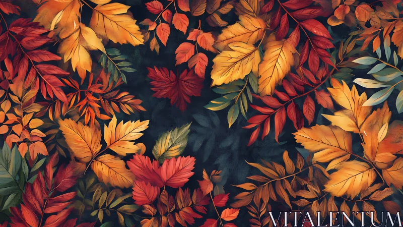Cozy autumn leaves drifting in a warm, colorful dance.