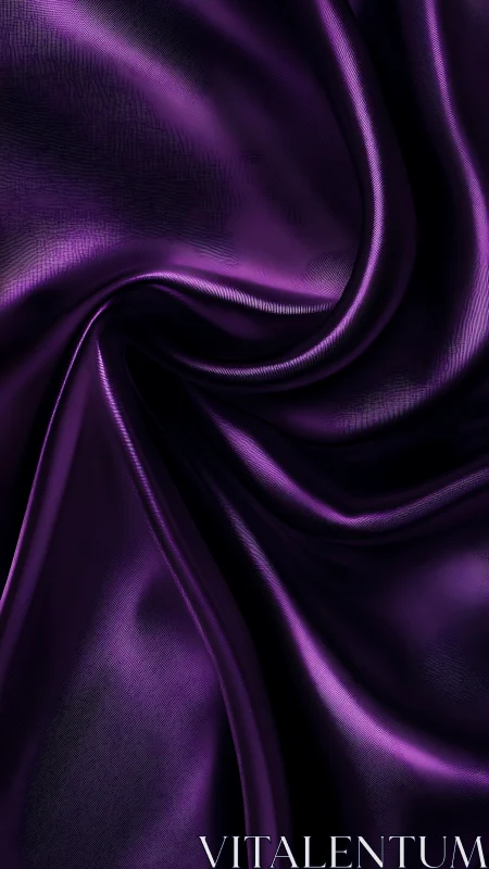 Folded purple satin fabric with smooth reflective texture.