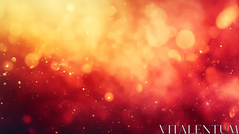 Warm Abstract Bokeh Light Background with Golden and Red Tones.