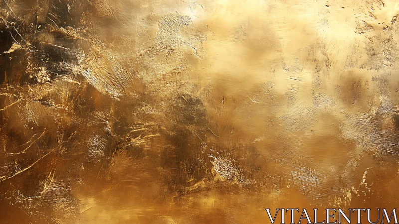 Abstract golden textured background with metallic brushstrokes.