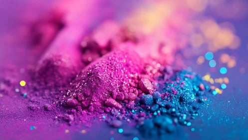 Macro study of iridescent pigment powder with shallow depth of field