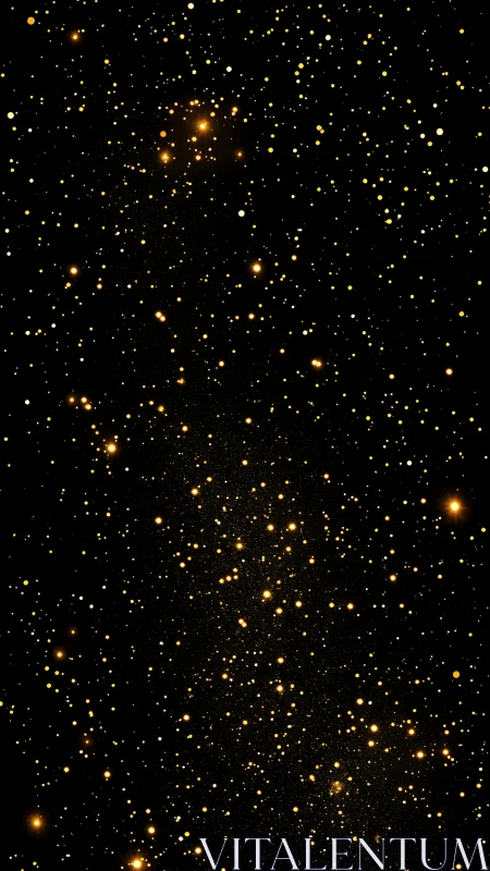 Dense golden particle field simulating deep star-rich galactic core