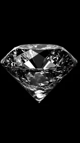 Single cut diamond rendered on pure black background