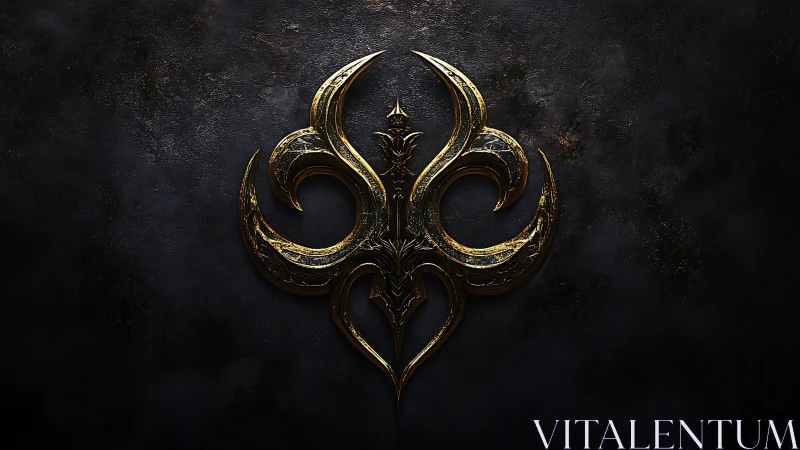 Gilded ornamental sigil rendered on dark textured ground