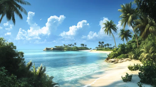 Turquoise Paradise: Where Palm Whispers Meet Crystalline Waters.