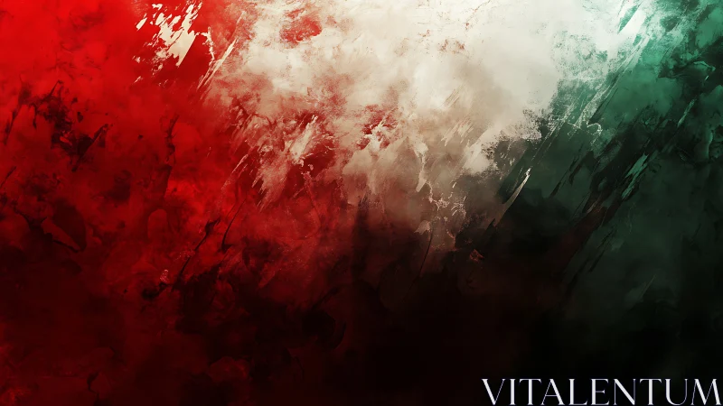 Brushstroked tricolor storm quietly fractures the canvas