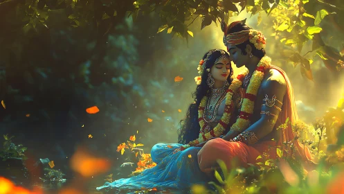 Divine Love Blooms: A Radiant Garden Meeting of Two Hearts