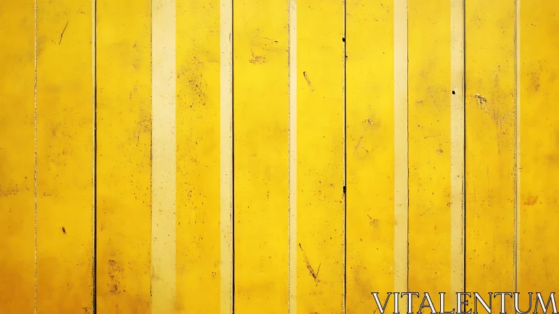 Yellow vertical metal panels with worn textured surface.