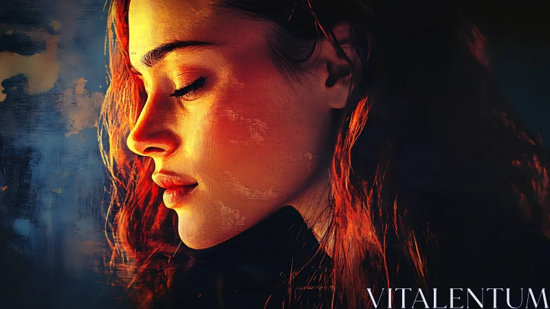 Embers of quiet thought on a softly burning profile portrait.