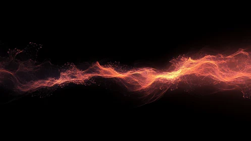 Luminous Energy Stream Traversing Black Void.