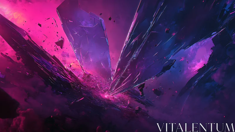 Nebula shards explode in ultraviolet cosmic fracture storm.