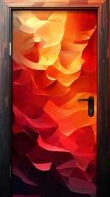 Fiery Abstract Door Glows With Warm, Layered Colors