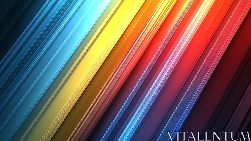 Vibrant Diagonal Lines Abstract Art in Gradient Colors.