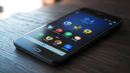 Android smartphone displaying application ecosystem interface layout.