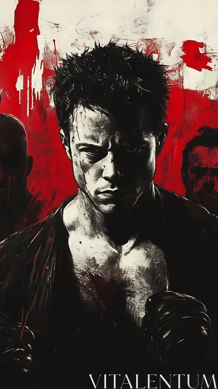 Brooding street fighter stands strong in stark red light