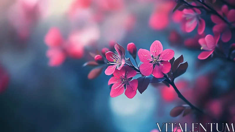 Neon Petals Dreaming in Twilight Haze.