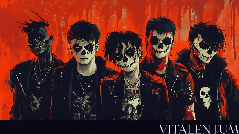 Skeleton punk band burns through the crimson night air
