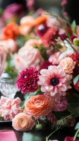 Vibrant Garden Bouquet: Pink, Coral, and Magenta Blooms Arrangement
