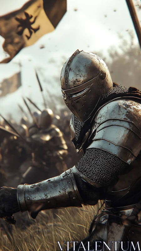 Resolute armored knight holds the battle line with quiet courage